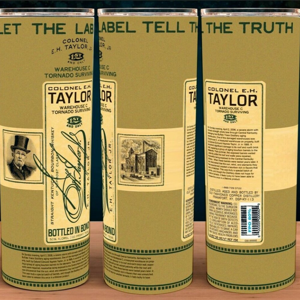 Colonel EH Taylor Warehouse C Tornado Surviving Whiskey Bourbon Cup Tumbler 20oz